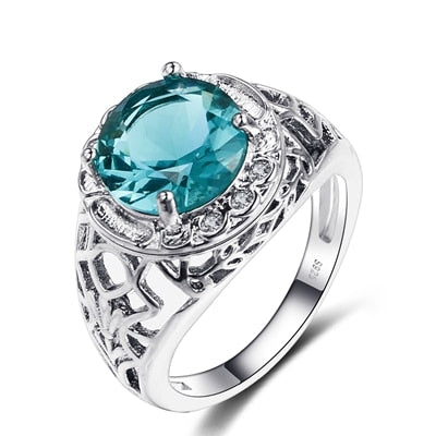 Bague Ringen Vintage 100% 925 Sterling Silver Created Alexandrite Gemstone Rings For Women Party Anniversary Fine Jewelry Ring