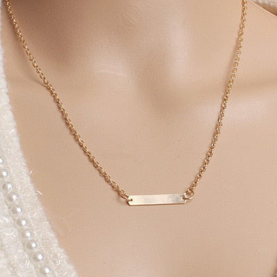 European and American jewelry leaf clavicle chain brand temperament personality fashion simple circle bar Necklace woman