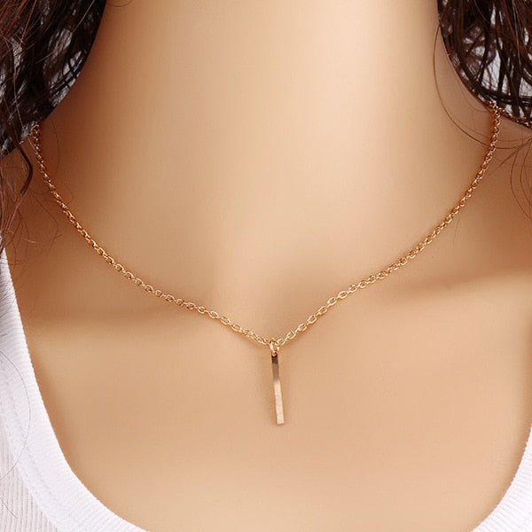 European and American jewelry leaf clavicle chain brand temperament personality fashion simple circle bar Necklace woman