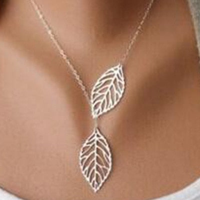 European and American jewelry leaf clavicle chain brand temperament personality fashion simple circle bar Necklace woman