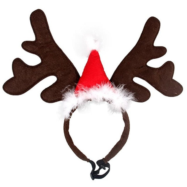 Christmas Pet Headband Deer Horn Hair Hoop Hat Costume Dog Puppy Cat Cosplay Party Product Puppy Festival Accessories