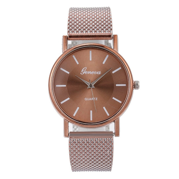Woman's High-end Blue Glass Life Waterproof Distinguished  Elegant Dial Quartz Casual Wrist Watch Clock Gift Reloj Muje  LD
