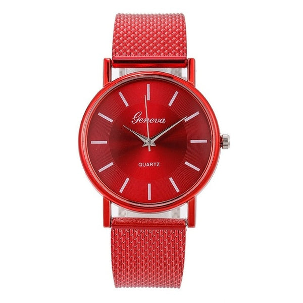 Woman's High-end Blue Glass Life Waterproof Distinguished  Elegant Dial Quartz Casual Wrist Watch Clock Gift Reloj Muje  LD