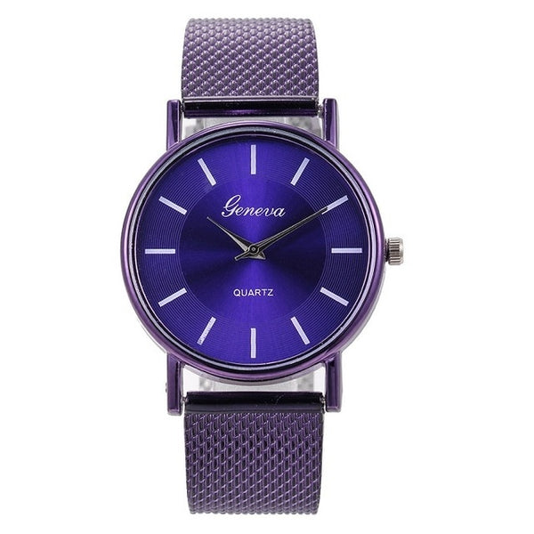 Woman's High-end Blue Glass Life Waterproof Distinguished  Elegant Dial Quartz Casual Wrist Watch Clock Gift Reloj Muje  LD