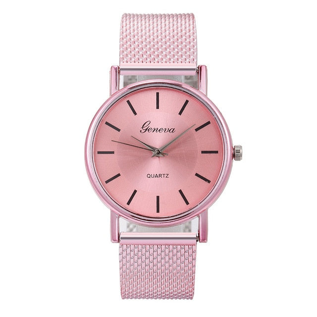 Woman's High-end Blue Glass Life Waterproof Distinguished  Elegant Dial Quartz Casual Wrist Watch Clock Gift Reloj Muje  LD