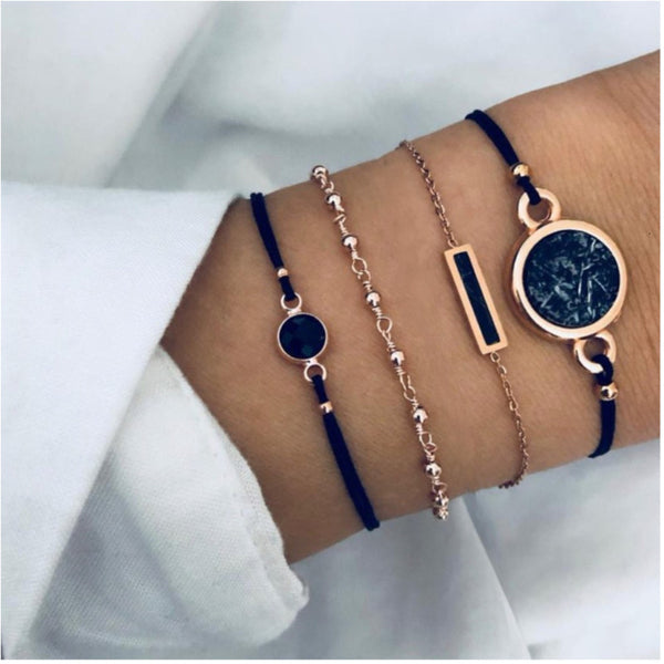 Boho Bracelets & Bangles for Women Bohemian Round Beaded Charm Bracelets Set Fashion Multilayer Chain Accessories 2019 Bijoux