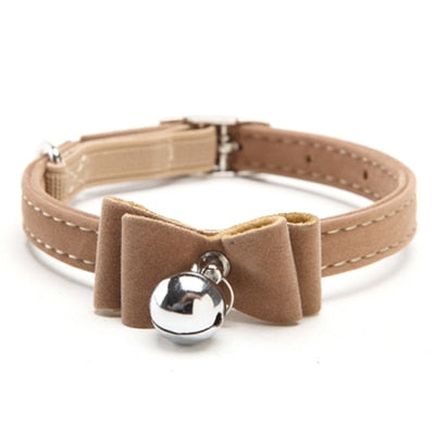 Safety Elastic  Bowtie with bell small dog cat collar safe soft velvet 6 colors pet Products dog collar pet supplier