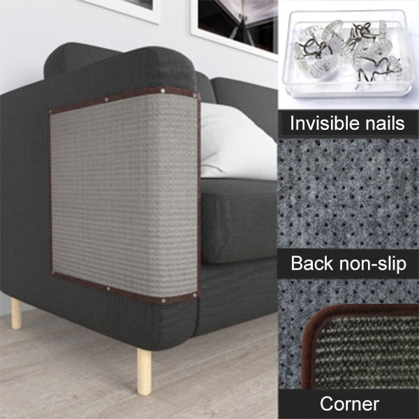 Cat Kitten Scratch Board Pad Sisal Toy Sofa Furniture Protector Cat Claw Care Product Cats Scratcher Paw Pad with Invisible Nail