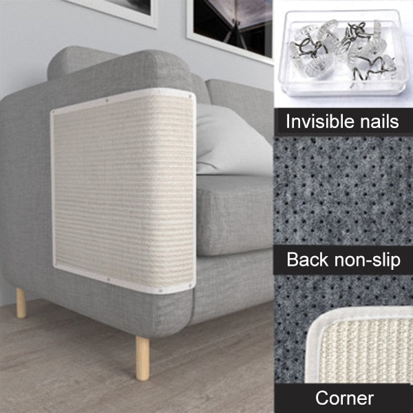 Cat Kitten Scratch Board Pad Sisal Toy Sofa Furniture Protector Cat Claw Care Product Cats Scratcher Paw Pad with Invisible Nail