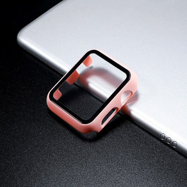 Glass+case For Apple Watch serie 6 5 4 3 SE 44mm 40mm iWatch Case 42mm 38mm bumper Screen Protector+cover apple watch Accessorie
