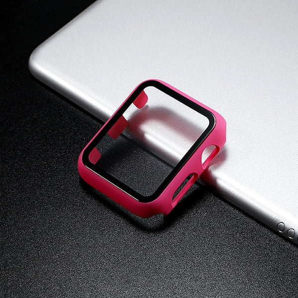 Glass+case For Apple Watch serie 6 5 4 3 SE 44mm 40mm iWatch Case 42mm 38mm bumper Screen Protector+cover apple watch Accessorie