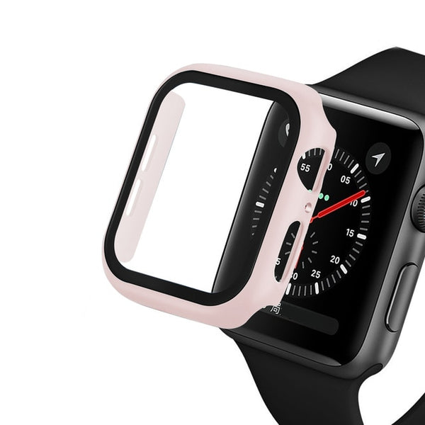 Watch Cover Case for Apple Watch 6/5/4 40MM/44MM PC Bumper with Glass Protector Film for iwatch Series 3/2 38 42MM  accessories