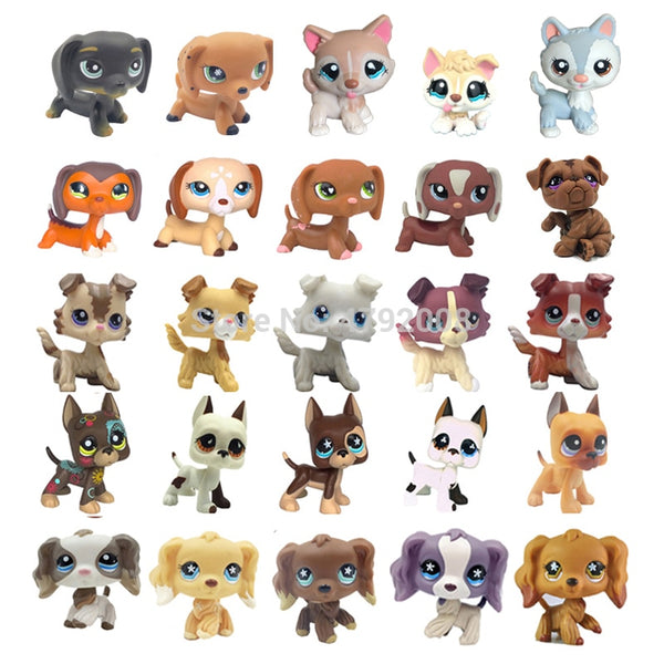 LPS CAT Rare Animal Pet Shop Toys Stands Dog Dachshund Collie Cocker Spaniel Great Dane Husky Old Original Figure Collection