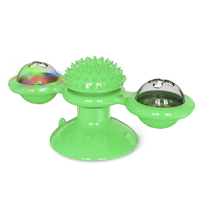 Pet Supplies Cat Windwill Toys Turntable Cat Toys Funny Massage LED Ball Teeth Cleaning Pet Product Support Drop-shipping