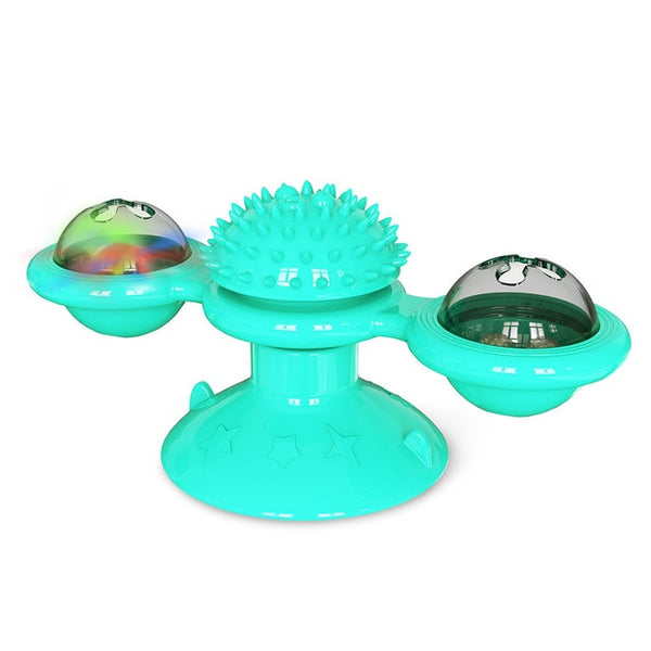 Pet Supplies Cat Windwill Toys Turntable Cat Toys Funny Massage LED Ball Teeth Cleaning Pet Product Support Drop-shipping