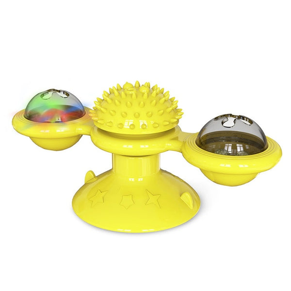 Pet Supplies Cat Windwill Toys Turntable Cat Toys Funny Massage LED Ball Teeth Cleaning Pet Product Support Drop-shipping