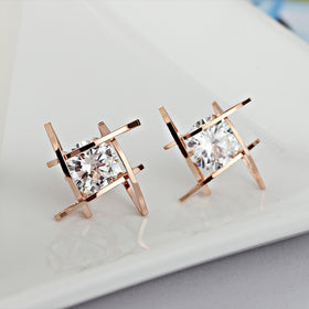 Trinkets Triangle Zircon Earrings