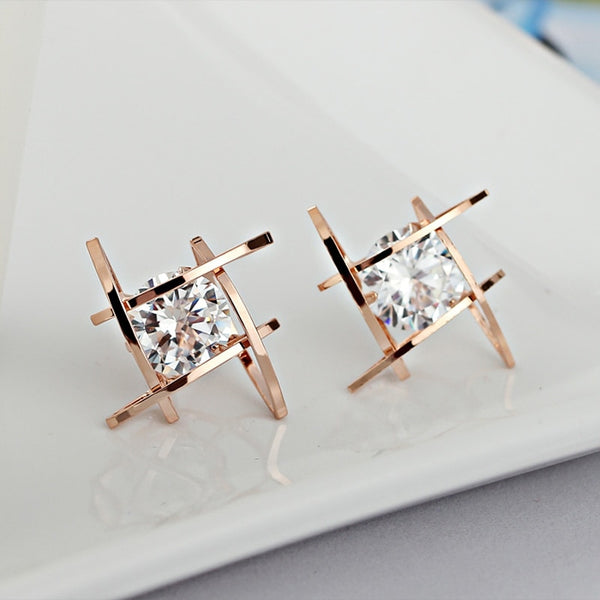 Trinkets Triangle Zircon Earrings