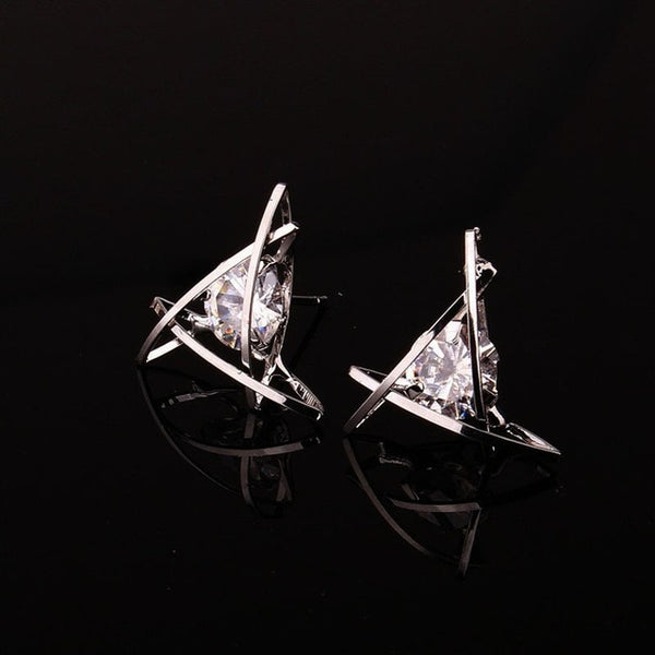 Trinkets Triangle Zircon Earrings