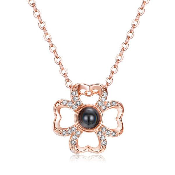 I Love You Necklace 100 Languages Heart Love Necklace Love Memory Projection Pendant Necklace for Women Gifts for Mother's Day