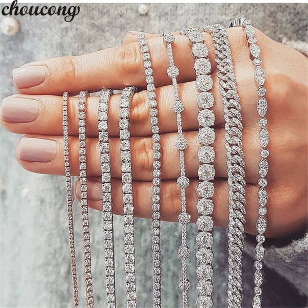 29 Styles Fashion Tennis bracelet White Gold Filled Pave AAAAA Cz stone Statement Party Wedding bracelets for women men Jewelry